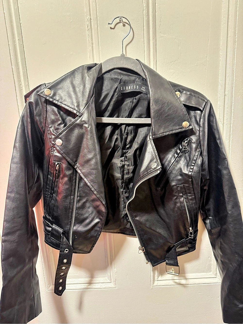 Lioness Top Model Onyx Biker Jacket Women's Black Moto Jacket Size XXS Like New